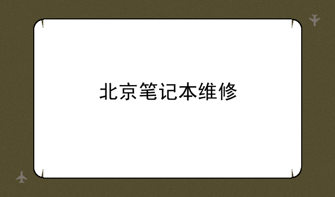 北京笔记本维修
