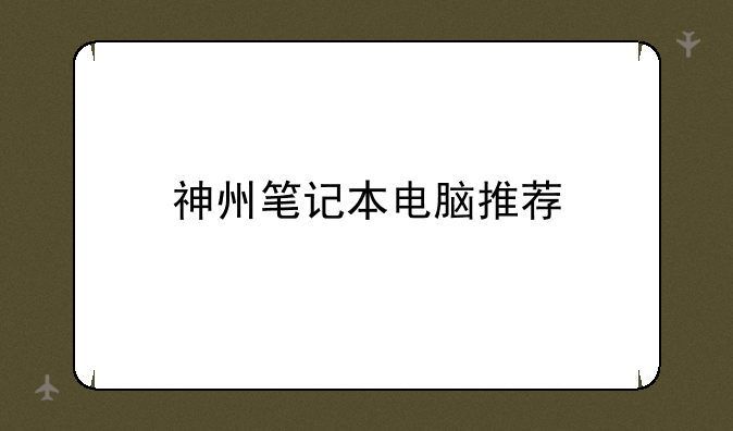 神州笔记本电脑推荐