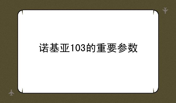 诺基亚103的重要参数