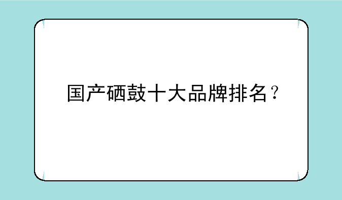 国产硒鼓十大品牌排名？