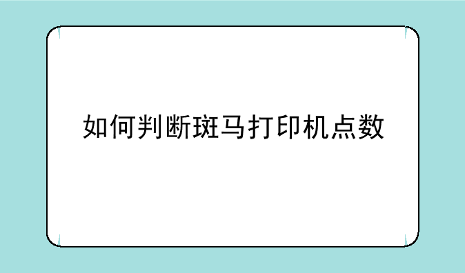 如何判断斑马打印机点数