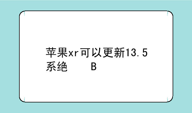 苹果xr可以更新13.5系统吗