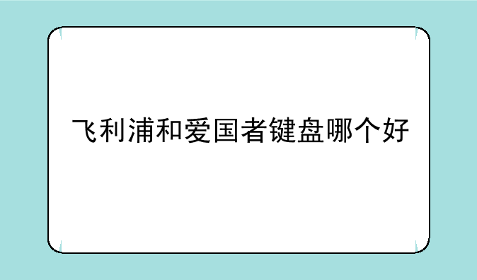 飞利浦和爱国者键盘哪个好