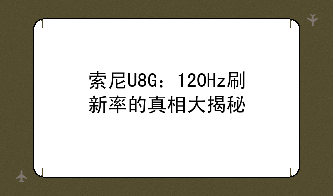 索尼U8G：120Hz刷新率的真相大揭秘