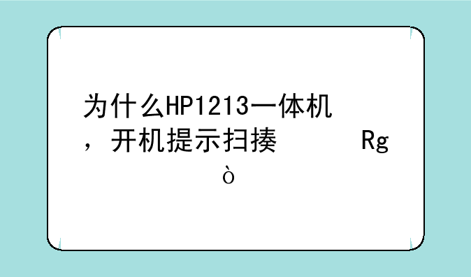 为什么HP1213一体机，开机提示扫描仪错误13？
