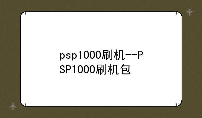 psp1000刷机--PSP1000刷机包