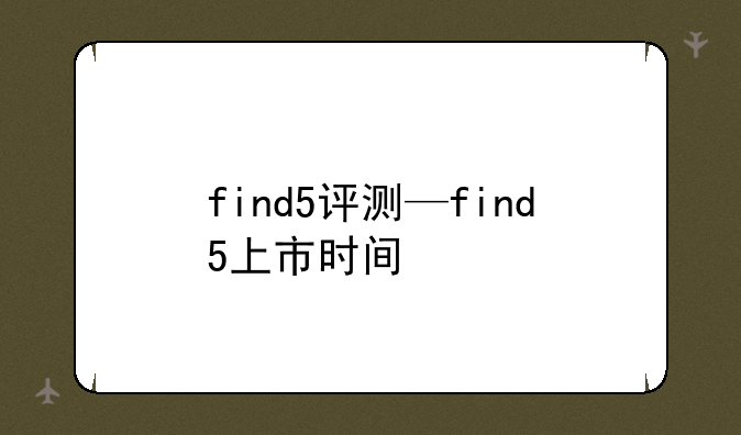 find5评测—find5上市时间