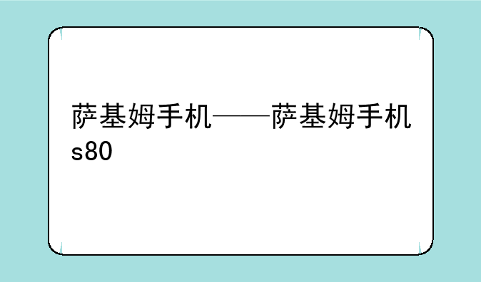 萨基姆手机——萨基姆手机s80