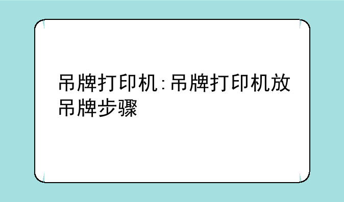吊牌打印机:吊牌打印机放吊牌步骤