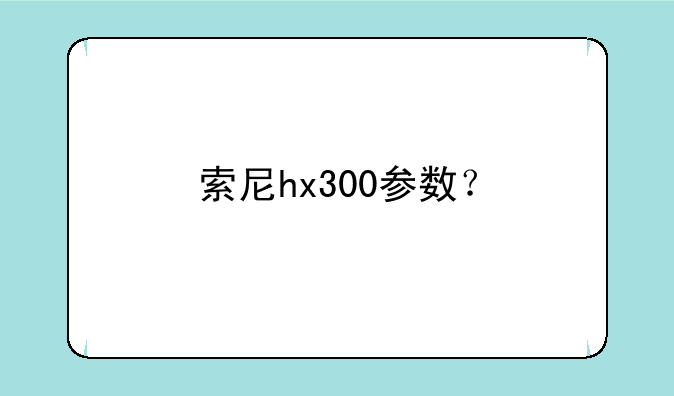 索尼hx300参数？
