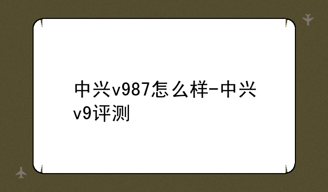 中兴v987怎么样-中兴v9评测