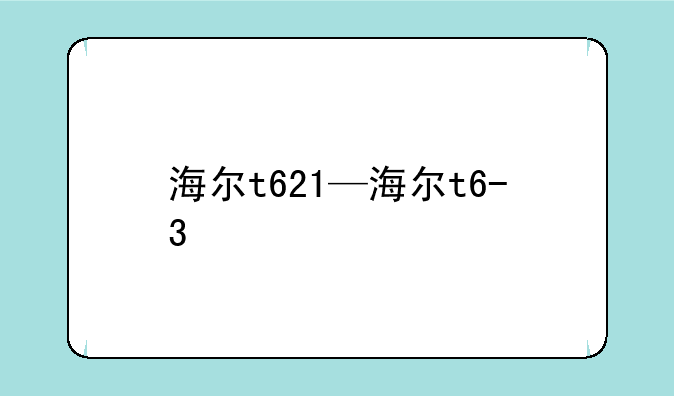 海尔t621—海尔t6-3