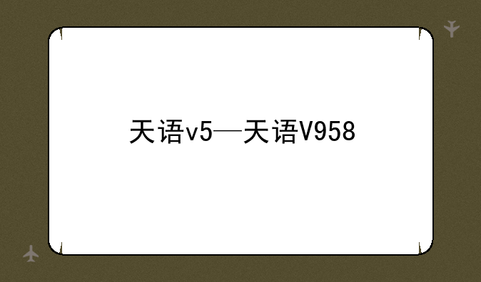 天语v5—天语V958
