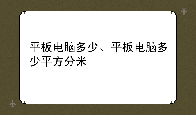 平板电脑多少、平板电脑多少平方分米