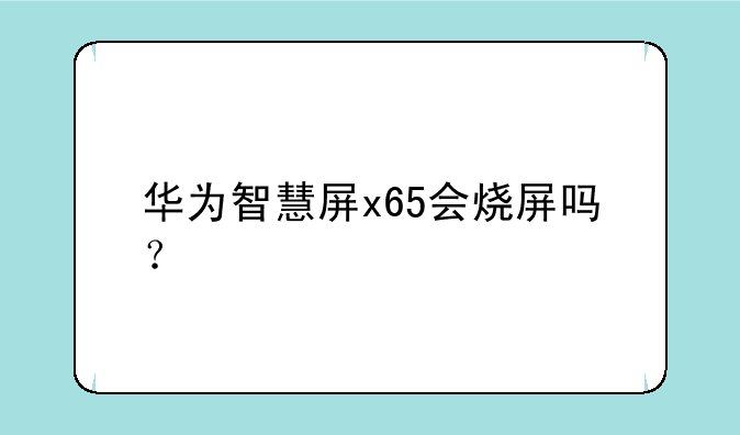 华为智慧屏x65会烧屏吗？