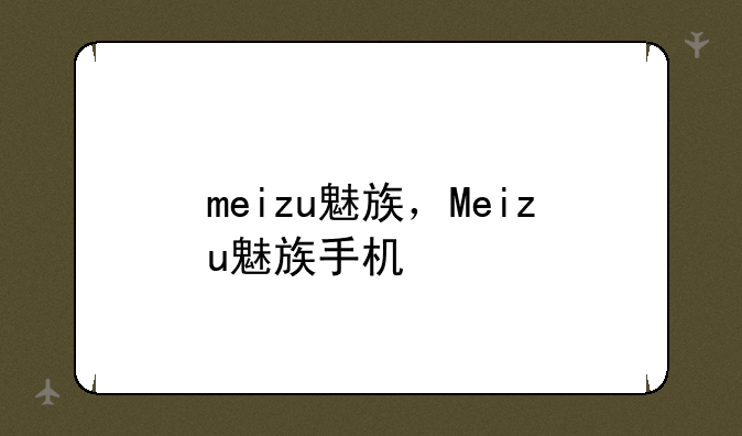 meizu魅族，Meizu魅族手机